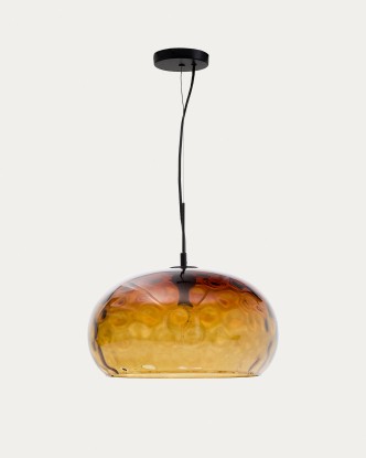 Lámpara de techo Balma de cristal marrón Ø 40 cm, Kave Home