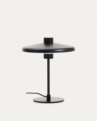 Lámpara de mesa Nuvira de acero negro satinado, Kave Home