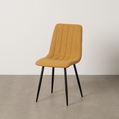 Silla mostaza tejido-metal salón 44 x 51 x 88 cm, Wood Nature