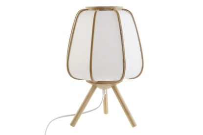 LAMPARA SOBREMESA BAMBU POLIESTER 23X23X35 NATURAL, Wabitap