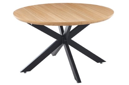 Mesa comedor redonda extensible cross 130 - 170 - 210 x 130 cm oak / negro, Adec Group