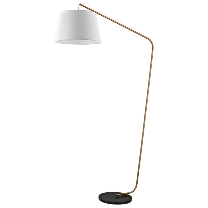 PIE SALON TALBOT LATÓN/BLANCO 1 X 60W E-27, AJP