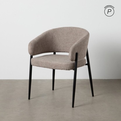 Silla taupe tejido-metal contract 60 x 57 x 79 cm, Wood Nature