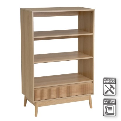 Estantería 3 baldas y 1 cajón naroa 80 x 40 x 120 cm, Unimassa