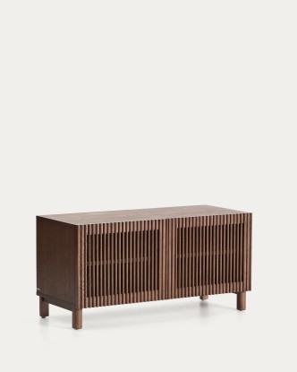 Zapatero Beyla 2 puertas de chapa y madera maciza de fresno con acabado tono nogal 98,5 cm FSC 100%., Kave Home