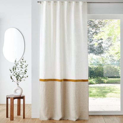 Cortina con tapeta oculta lino/terciopelo, Onega x Velvet, La Redoute