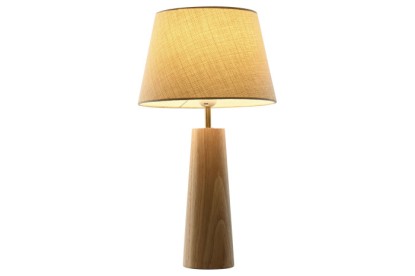LAMPARA SOBREMESA RUBBERWOOD LINO 27X27X49 NATURAL, Wabitap