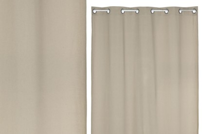 CORTINA ALGODON POLIESTER 140X240 8 ANILLAS BEIGE OPACA, Wabitap