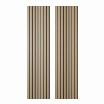 Set de 2 Paneles acústico de pared de MDF Oak y Gris de 240x60, Luma Home