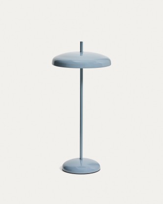 Lámpara de mesa portátil Porte de aluminio azul, Kave Home