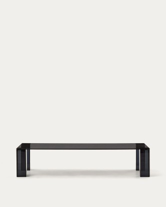 Mesa de centro Adularia de cristal templado gris oscuro 140 x 60 cm, Kave Home