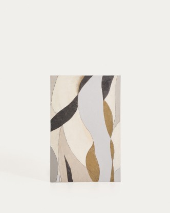 Lienzo abstracto Marvilo gris y mostaza 60 x 90 cm, Kave Home