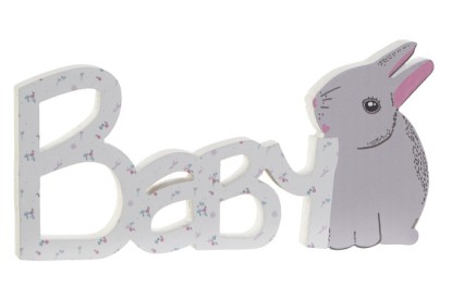 DECORACION MDF 30X2X8 CONEJOS MULTICOLOR, Wabitap