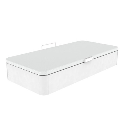 CANAPÉ MADERA ECO GRAN CAPACIDAD AP. LATERAL BLANCO - 90x200, Topdormitorios
