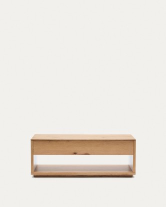 Mesa de centro elevable Alguema en chapa de roble con acabado natural 120 x 60 cm, Kave Home