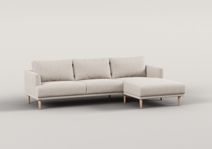 Dracena – Sofá modular chaise longue derecho de 3 Plazas beige con easy clean, Luma Home