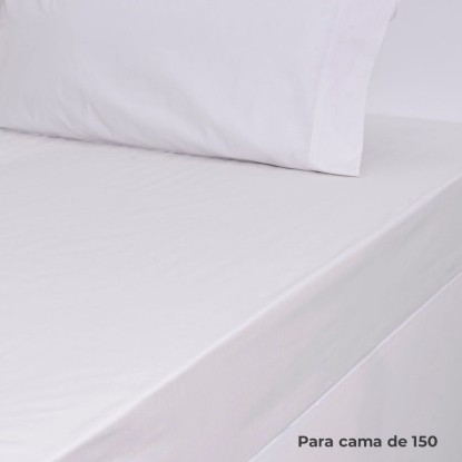 Sábana bajera cama 150 blanco 150 x 200 x 30 cm, Unimassa
