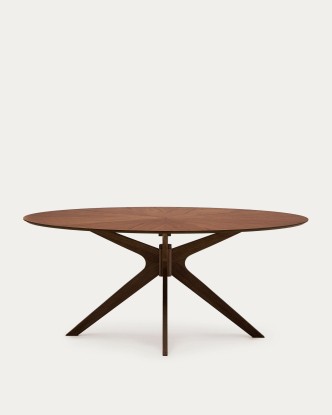 Mesa Naanim de chapa de nogal 180 x 110 cm, Kave Home