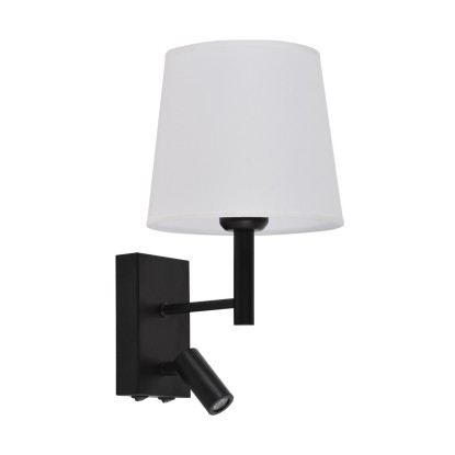 APLIQUE ARLA NEGRO 1 X E-27 + LED 3W 300LM 4000K, AJP