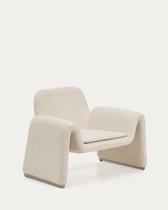 Butaca Melvia de chenilla beige, Kave Home