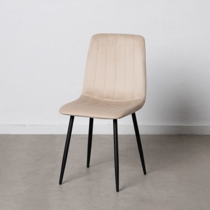 Silla beige metal salón 45 x 51 x 88,50 cm, Wood Nature