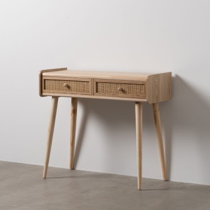 Consola natural madera paulonia/dm 90 x 35 x 78 cm, Wood Nature