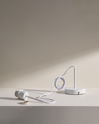 Montura para lámpara Fulvia de metal con acabado blanco 250 cm, Kave Home