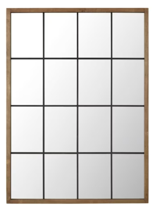 DENYS Espejo ventana de pino y metal con efecto envejecido 121x165, Maisons Du Monde