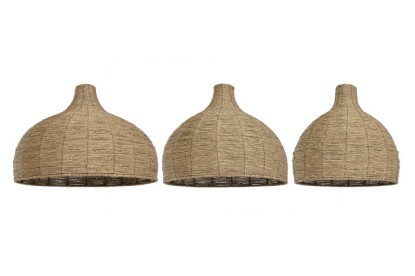 PANTALLA SET 3 FIBRA 70X70X50 NATURAL MARRON, Wabitap