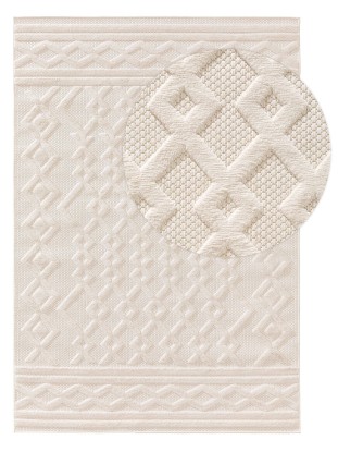 Alfombra de exterior & interior Bonte Crema, Benuta