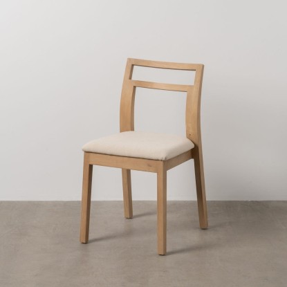 Silla natural-beige tejido-madera 41 x 50 x 81 cm, Wood Nature