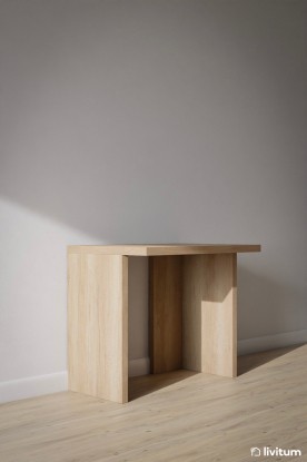 Mesa de estudio Esenzia modelo Me3 patas madera F-60, Baixmoduls