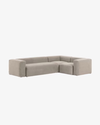 Sofá rinconero Blok 4 plazas beige 230x320cm, Kave Home