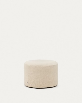 Reposapiés desenfundable Kaeli de borreguito crudo Ø 60 cm, Kave Home