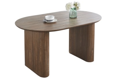 Mesa comedor oval extensible 150 - 190 - 230 cm pietra nogal, Adec Group