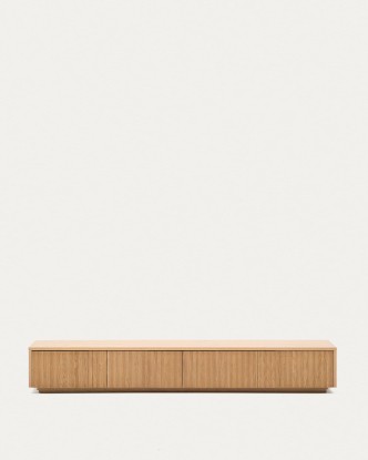Mueble TV Helvine 4 cajones de chapa de roble 200 x 40 cm FSC 100%, Kave Home
