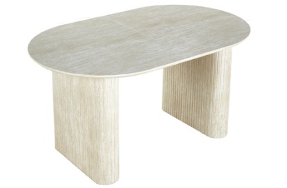 Mesa comedor oval extensible 150 - 190 - 230 cm pietra travertino, Adec Group