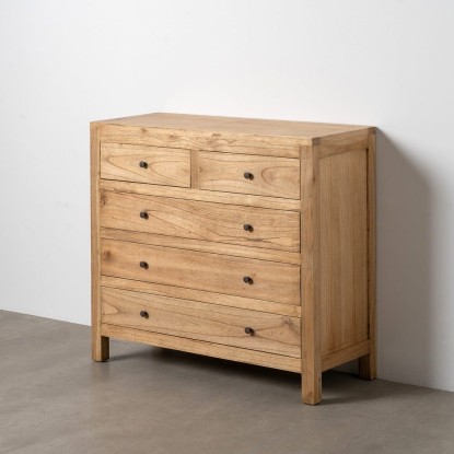 Cómoda natural madera mindi dormitorio 100 x 40 x 90 cm, Wood Nature