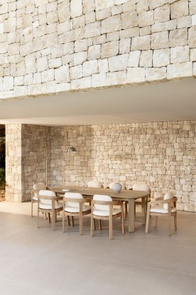 Uleno - Set de mesa ovalada 240x100 cm en madera de acacia y 8 sillas de jardín en madera de acacia Uleno, Sklum
