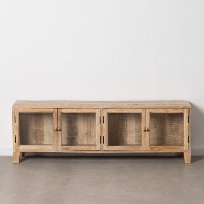 MUEBLE TV BLANCO ROZADO MADERA DE MANGO, Wood Nature