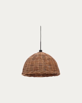 Pantalla para lámpara de techo Jornets de ratán con acabado natural Ø 50 cm, Kave Home