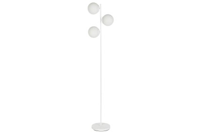 LAMPARA PIE METAL CRISTAL 35X25X167 3 BOLAS BLANCO, Wabitap