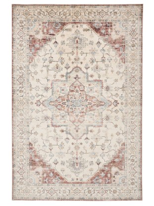 Alfombra lavable Miray Multicolor/Rojo 300x200cm, Benuta