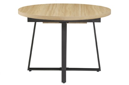 Mesas comedor redonda extensible sofia 110 - 160 x 110 cm oak / negro (Ext bajo el sobre), Adec Group