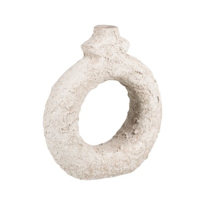 Jarrón blanco rústico cerámica 32 x 35 cm, Wood Nature