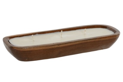 VELA TECA MACIZA CERA 40X13,5X5,5 NATURAL MARRON, Wabitap