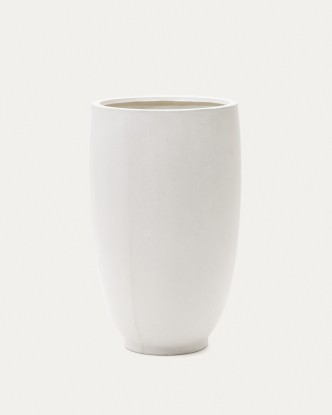 Macetero Aiguablava de cemento blanco Ø 75 cm, Kave Home