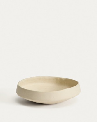 Centro de mesa Mireni de papel maché beige Ø 29 cm, Kave Home