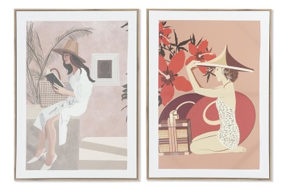 CUADRO LIENZO MDF 50X3X70 MUJER ENMARCADO 2 SURT., Wabitap