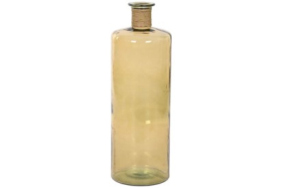 JARRON CRISTAL RECICLADO CUERDA 25X25X75 AMARILLO, Wabitap